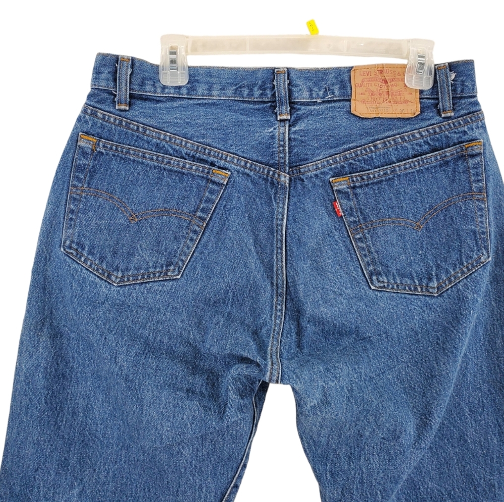 80s Levis 501 0115 Blue Jeans Mens 34x36 Buttonfly Wide Leg VTG USA (32x36) - Picture 4 of 13